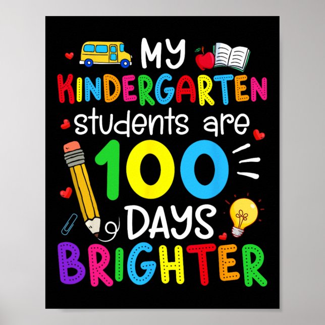 Poster Les élèves du jardin d'enfants ont 100 jours de lu (Devant)