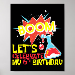 Poster Les enfants Boom Célébrons la 6e science d'anniver