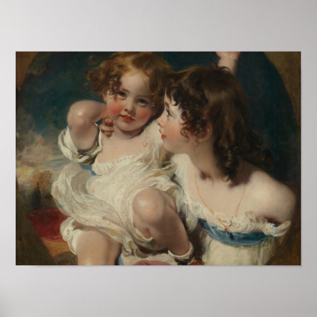 Poster Les enfants Calmady (Emily, 1818-? 1906, et Laura (Devant)