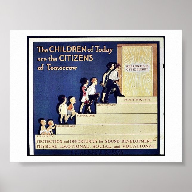 Poster Les Enfants D'Aujourd'Hui Sont Les Citoyens De Dem (Devant)