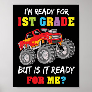 Poster Les enfants drôles je suis prêt pour la 1re année
