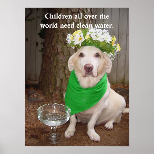 Poster Les enfants du monde entier ont besoin d'eau potab (Devant)