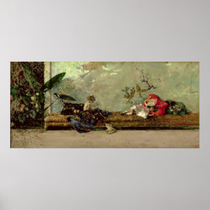 Poster Les enfants du peintre dans le salon japonais