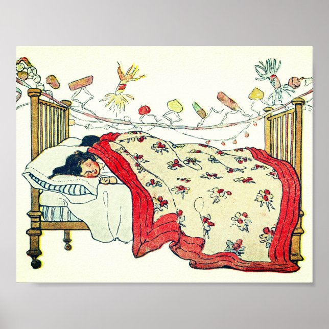 Poster Les enfants étaient nichés tous douillets dans leu (Devant)