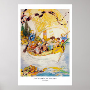Poster Les Enfants Naviguent Avec Musique - Willy Pogany