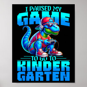 Poster Les enfants rentrent à l'école T-rex J'ai mis mon
