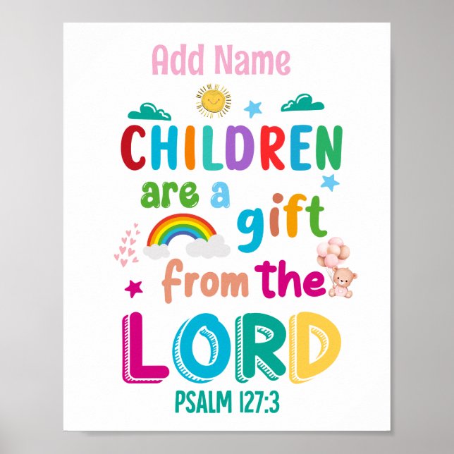 Poster "Les enfants sont un cadeau du Seigneur" Personnal (Devant)