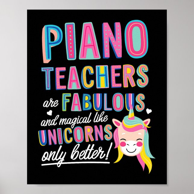 Poster Les Enseignants De Piano Sont Fabuleux Magie Comme (Devant)