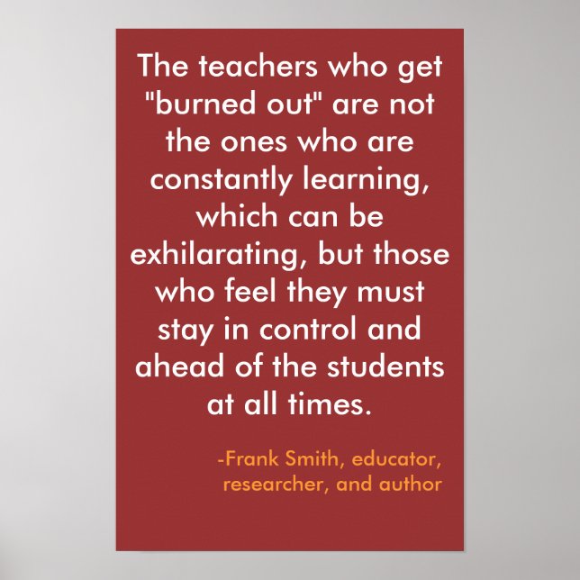 Poster Les enseignants qui sont "brûlés" ... (Devant)