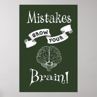 Poster Les erreurs augmentent votre cerveau