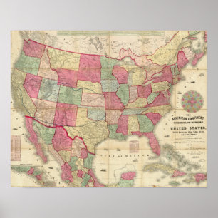 Poster Les Etats-Unis continents américains