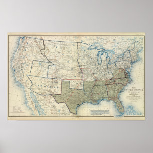 Poster Les Etats-Unis en juin 1862