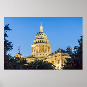 Poster Les Etats-Unis, le Texas, Austin. Bâtiment de