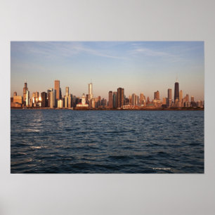 Poster Les Etats-Unis, l'Illinois, Chicago, horizon de