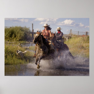 Poster Les Etats-Unis, Orégon, Sénèque, ranch de