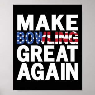 Poster Les États-Unis patriotiques rendent le bowling gra