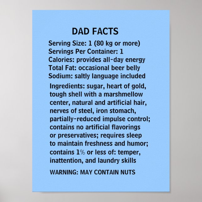 Poster LES FAITS DU PAPA - une Fête des pères humoristiqu (Devant)
