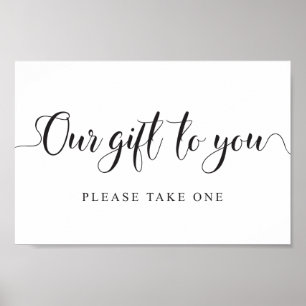Poster Les Faveurs De Mariage Signe. Notre cadeau à vous 