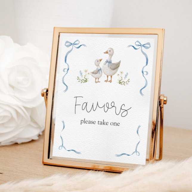 Poster Les faveurs du Baby shower d'oie sotte (Créateur téléchargé)