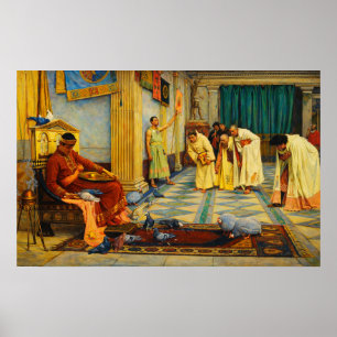 Poster Les favoris de l'empereur Honorius par Waterhouse