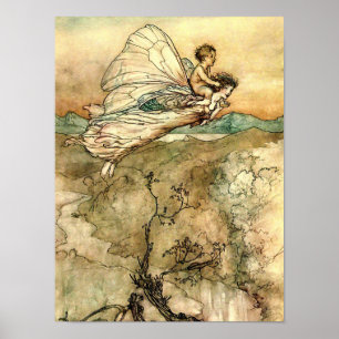 Poster Les fées en vol d'Arthur Rackham