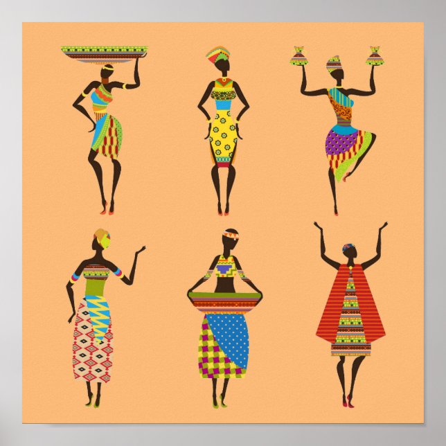 Poster Les femmes africaines tribales dans le traditionne (Devant)