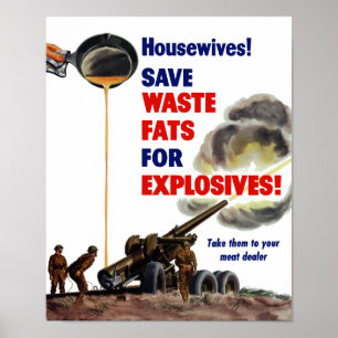 Poster Les femmes au foyer ! Économisez Les Graisses De D