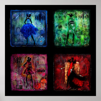 Poster Les femmes dans les oeuvres multimédias couleur