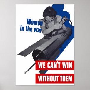 Poster Les Femmes En Guerre — Propagande 2ÈME GUERRE MOND
