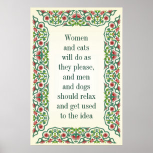 Poster Les femmes et les chats feront ce qu'ils veulent,