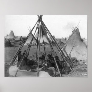Poster Les femmes et les enfants d'Oglala à l'intérieur