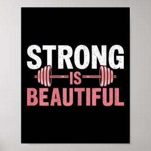 Poster Les femmes fortes sont belles Motivation de gym de