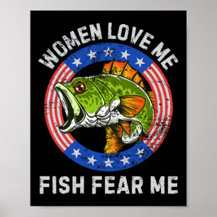 Poster Les Femmes M'Aiment Poisson M'Aiment B Pêche Humou