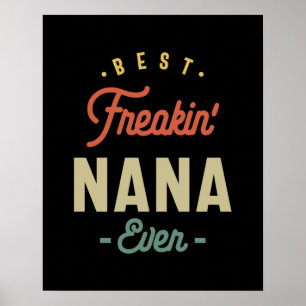 Poster Les Femmes Meilleure Nana Jamais Grand-mère Cadeau