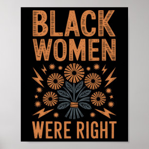 Poster Les femmes noires avaient raison Floral Boho Résis