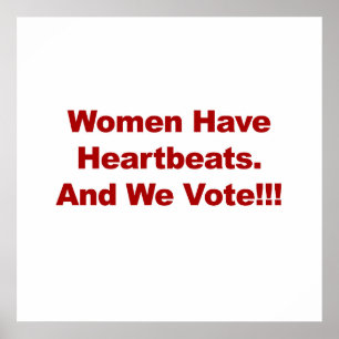 Poster Les femmes ont des battements de coeur et nous vot