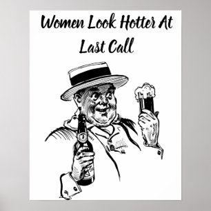 Poster Les Femmes Regardent Hautement À Dernier Call Beer