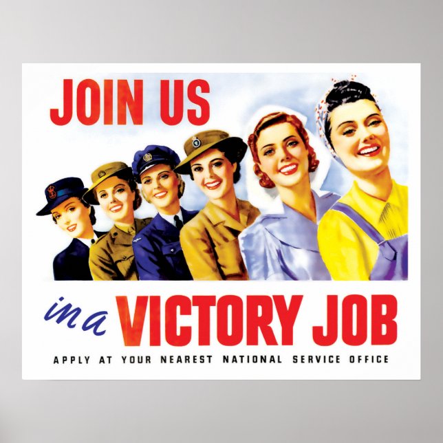 Poster Les femmes se joignent à la victoire, 2ÈME GUERRE  (Devant)
