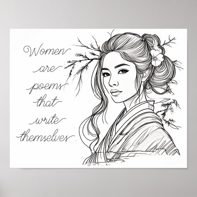 Poster Les femmes sont des poèmes qui s'écrivent elles-mê (Devant)