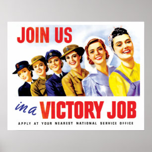 Poster Les femmes s'unissent pour la victoire, propagande