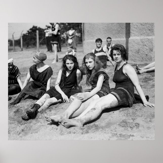 Poster Les filles à la plage, début des années 1900 (Devant)