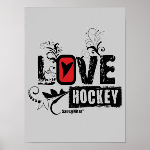 Poster Les filles aiment le rasoir de hockey féminin