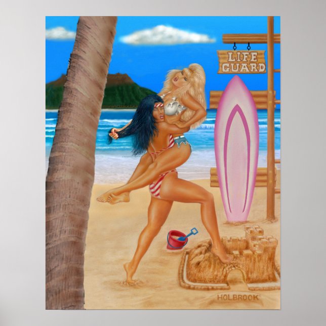 POSTER LES FILLES DE SURFER PRENNENT LE POUVOIR (Devant)