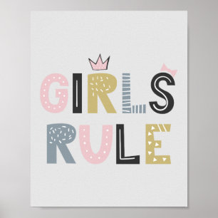 Poster Les filles gouvernent l'art Word scandinave