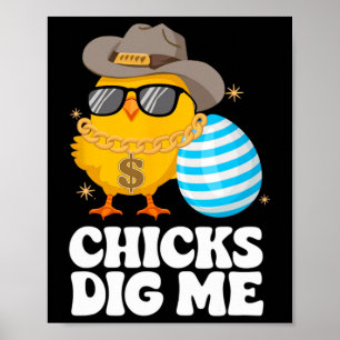 Poster Les filles me creusent drôle Happy Happy Easter Su