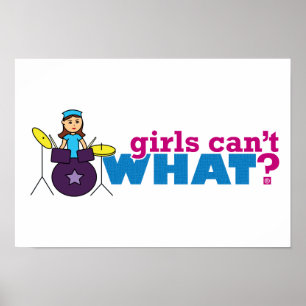 Poster  Les filles ne peuvent quoi ? Conception personnal