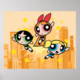 Poster Les Filles Powerpuff Sauvent La Journée