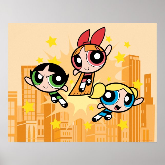 Poster Les Filles Powerpuff Sauvent La Journée (Devant)