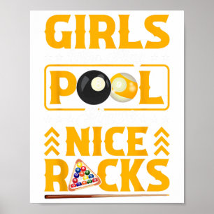 Poster Les Filles Qui Jouent Au Billard Ont De Belles Rac