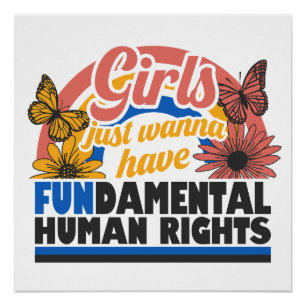 Poster Les Filles Veulent Seulement Avoir Des Droits Fond